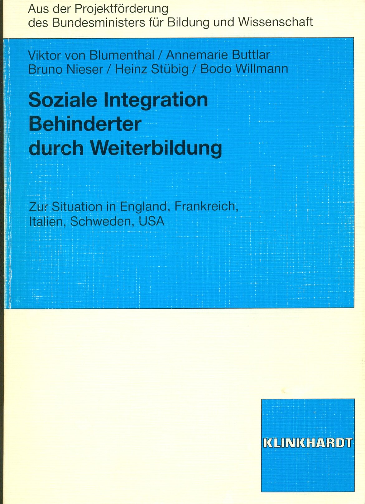 Soziale Integration Behinderter durch Weiterbildung Books