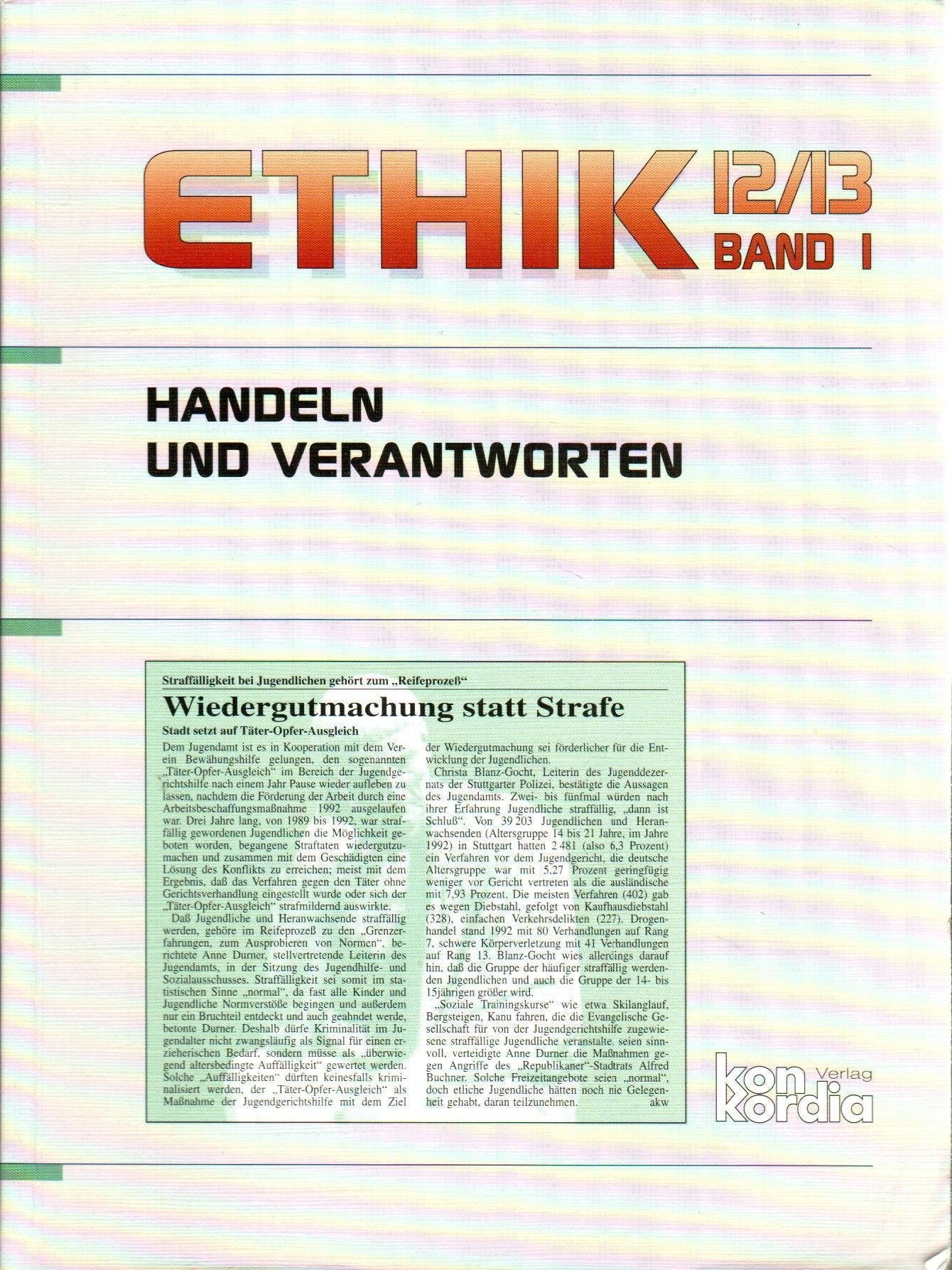 Ethik 12/13 Band 1 - Handeln und Verantworten Books