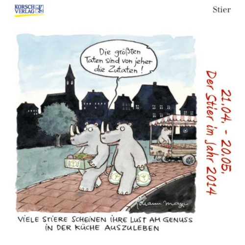 Der Stier -Mini- 2014: Sternzeichen-Cartoonkalender book