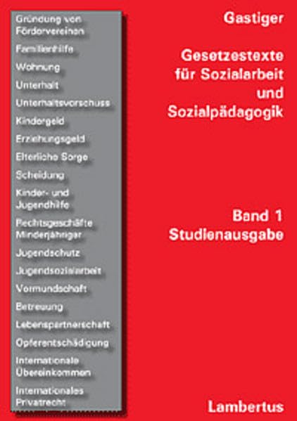 Gesetzestexte für Sozialarbeit und Sozialpädagogik - Bd.1 Law