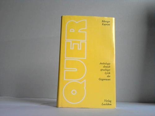 "Quer" - Anthologie deutschsprachiger Lyrik der Gegenwart Books