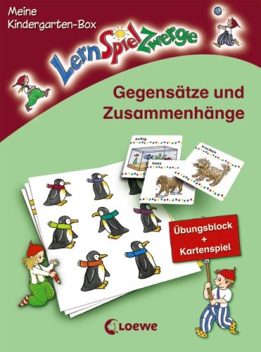 Gegensätze und Zusammenhänge: Meine LernSpielZwerge-Kindergarten-Box: Übungsblock und Kartenspiel Leisure, Home & Garden