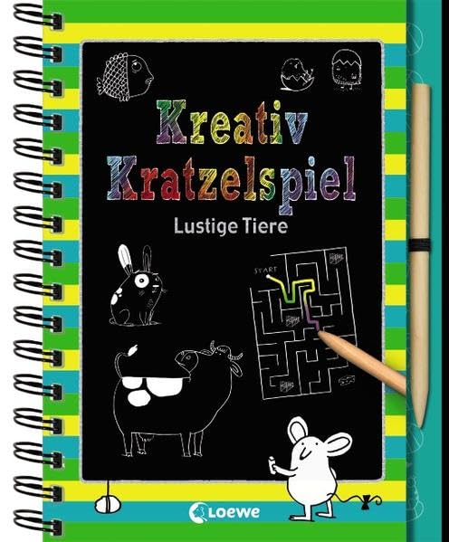 Kreativ-Kratzelspiel: Lustige Tiere (Kreativ-Kratzelbuch) Non-fiction