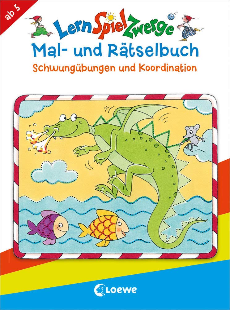 LernSpielZwerge - Mal- und Rätselbuch - Schwungübungen und Koordination: Rätselblock für die Vorschule Books