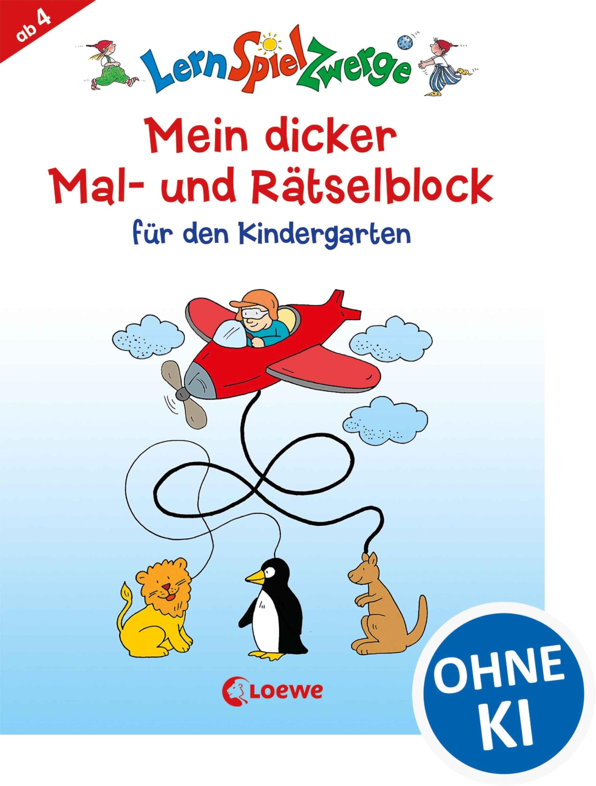 LernSpielZwerge - Mein dicker Mal- und Rätselblock für den Kindergarten: Beschäftigung für Kinder ab 4 Jahre (LernspielZwerge - Sammelblock) School books