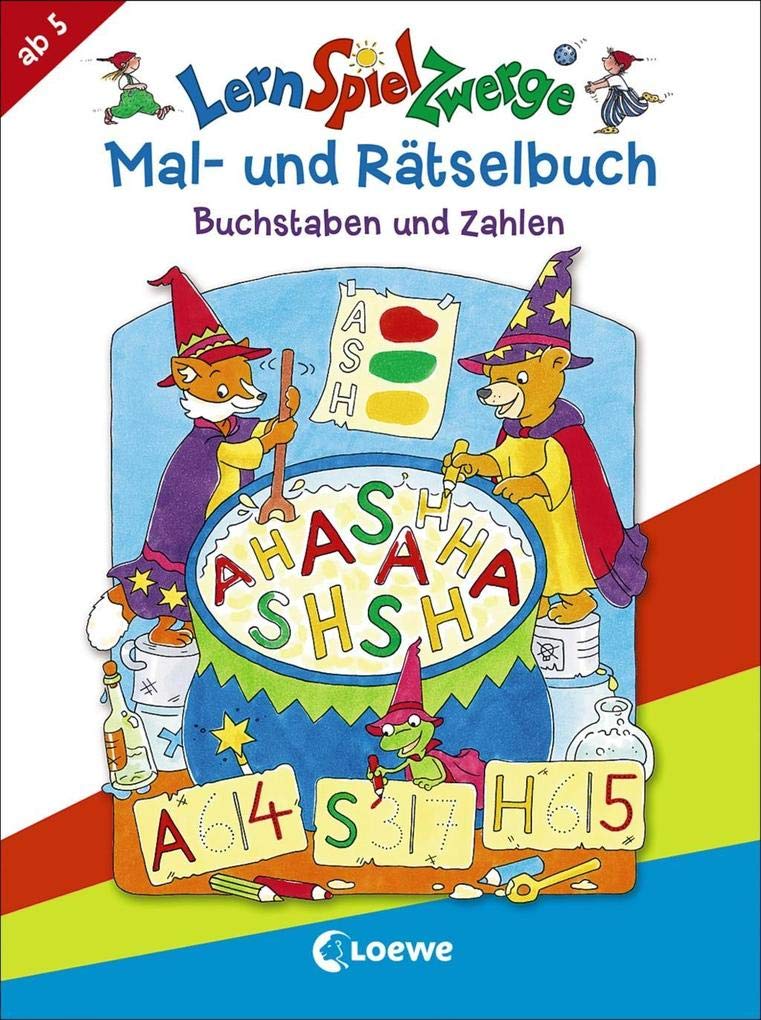 LernSpielZwerge Mal- und Rätselbuch - Buchstaben und Zahlen book