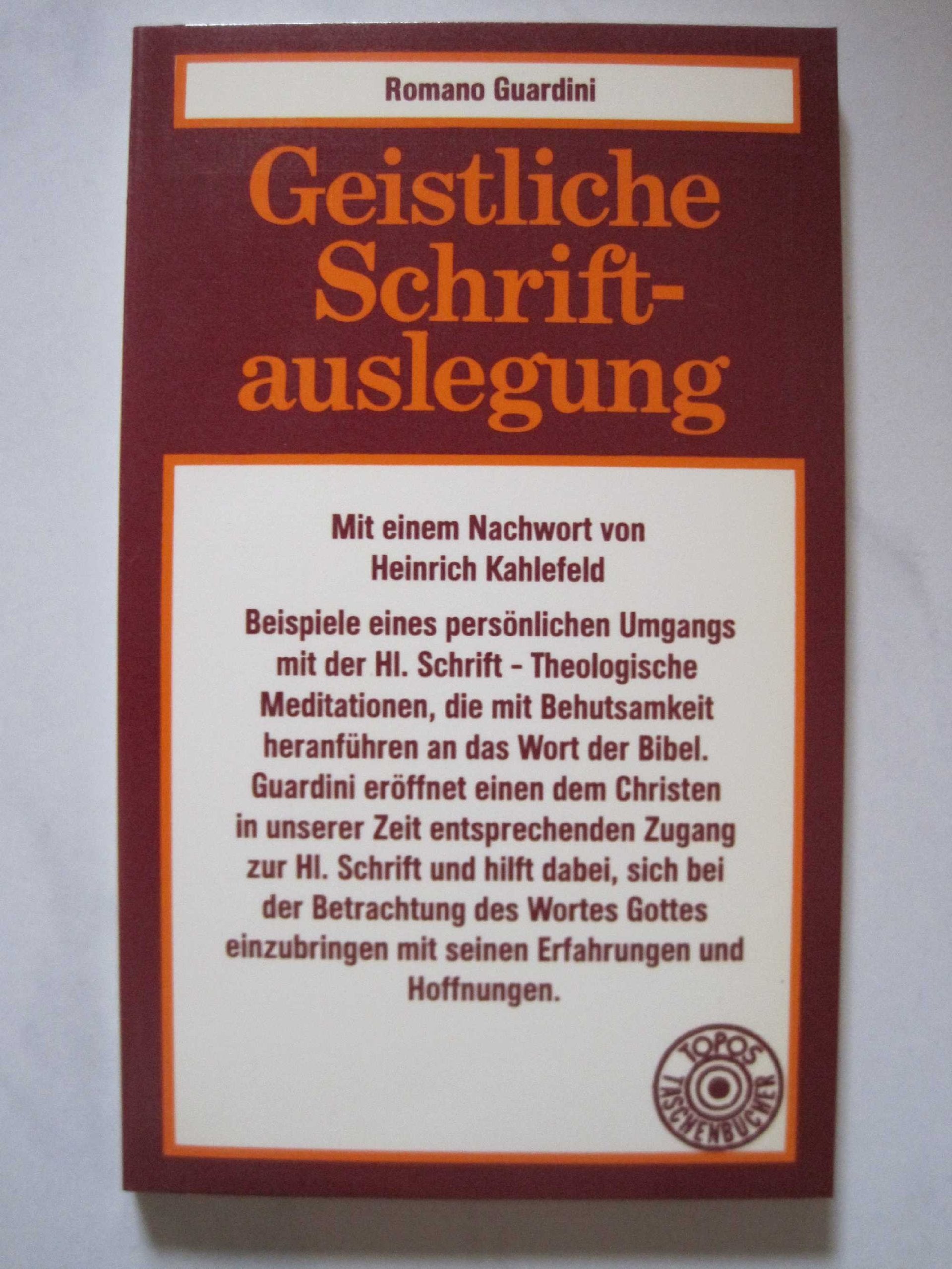 Geistliche Schriftauslegung Second hand books on Religion & Esotericism