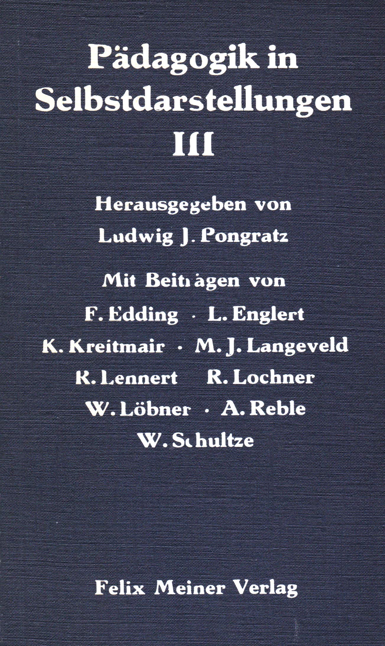 Pädagogik in Selbstdarstellungen. Band 3 Books
