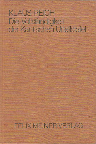 Die Vollständigkeit der Kantischen Urteilstafel Philosophy