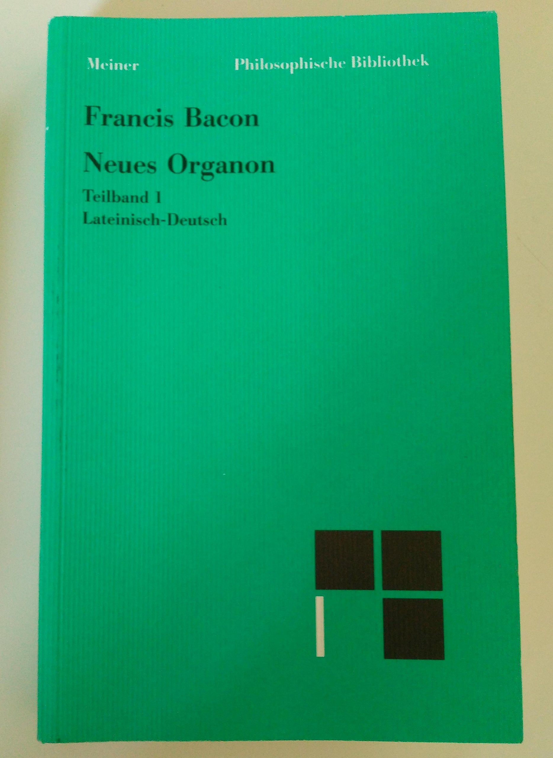 Neues Organon 1 Philosophy Books