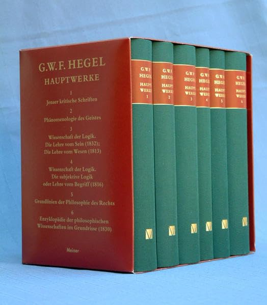 Hegel, Hauptwerke in 6 Bänden (im Schuber), Leinen, Fadenheftung. Grundlinien der Philosophie des Rechts. Enzyklopädie der Philosophischen Wissenschaften im Grundrisse (1830). Philosophy