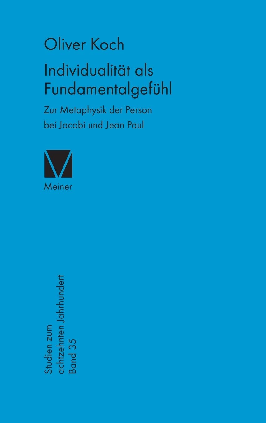 Individualität als Fundamentalgefühl Philosophy