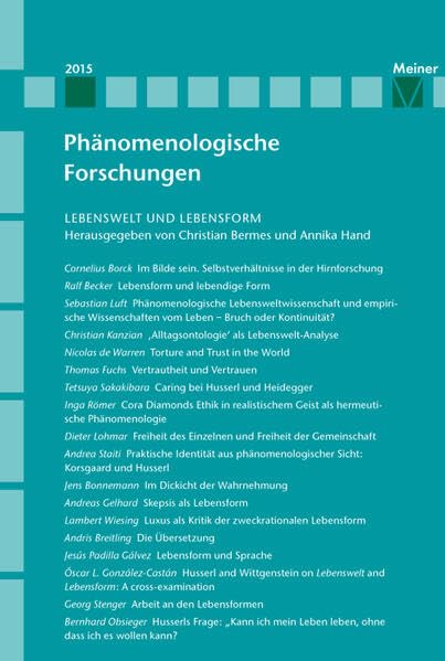 Lebenswelt und Lebensform (Phänomenologische Forschungen) Philosophy