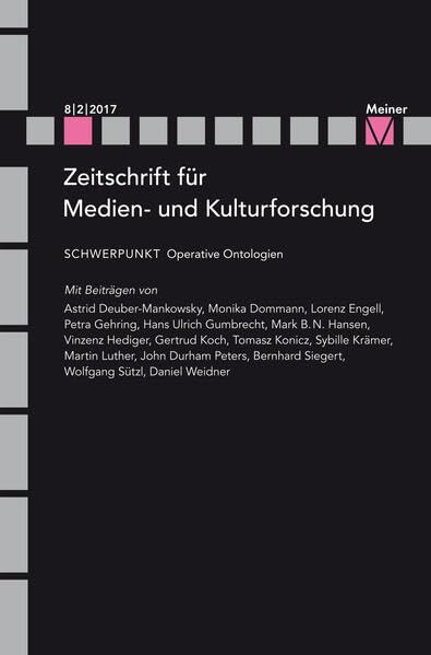 Operative Ontologien (Zeitschrift für Medien- und Kulturforschung) Philosophy