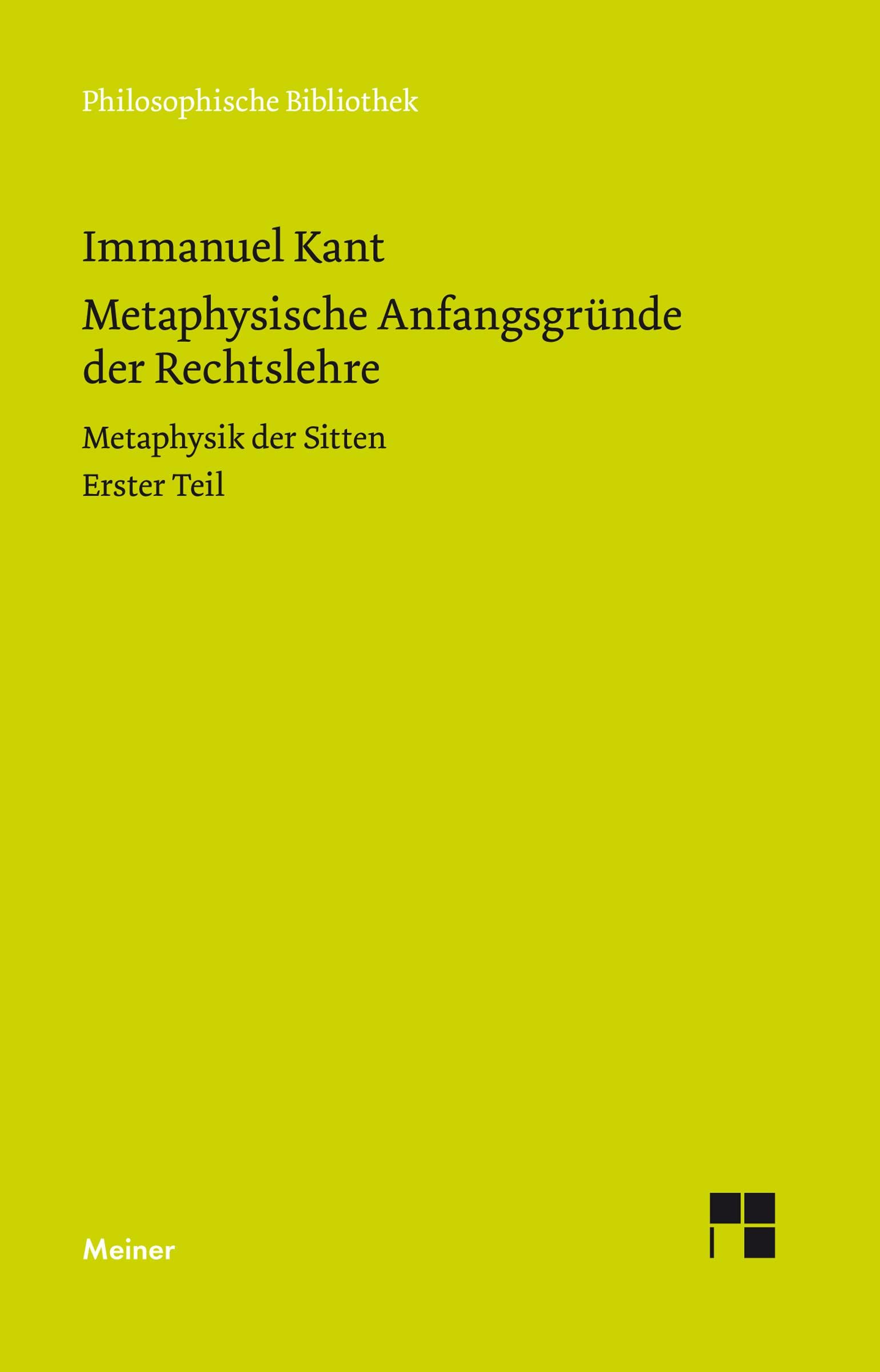 Metaphysische Anfangsgründe der Rechtslehre book