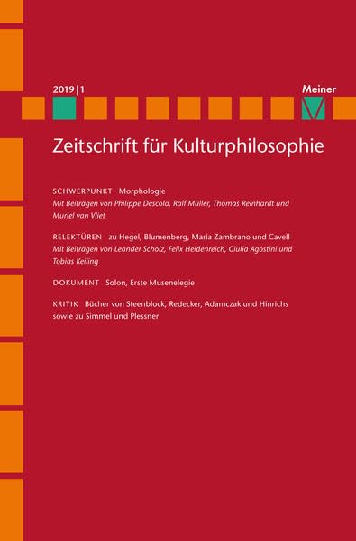 Morphologie (Zeitschrift für Kulturphilosophie) Philosophy
