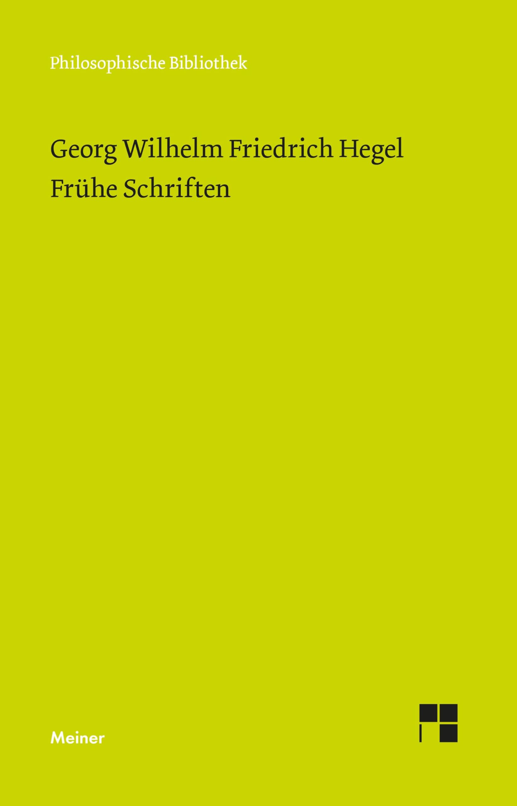 Frühe Schriften Philosophy