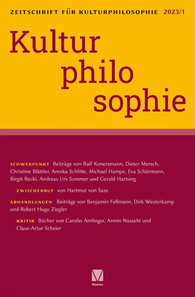 Kulturphilosophie (Zeitschrift für Kulturphilosophie) Philosophy