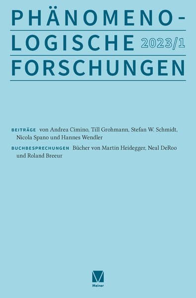 Phänomenologische Forschungen 2023-1 Philosophy