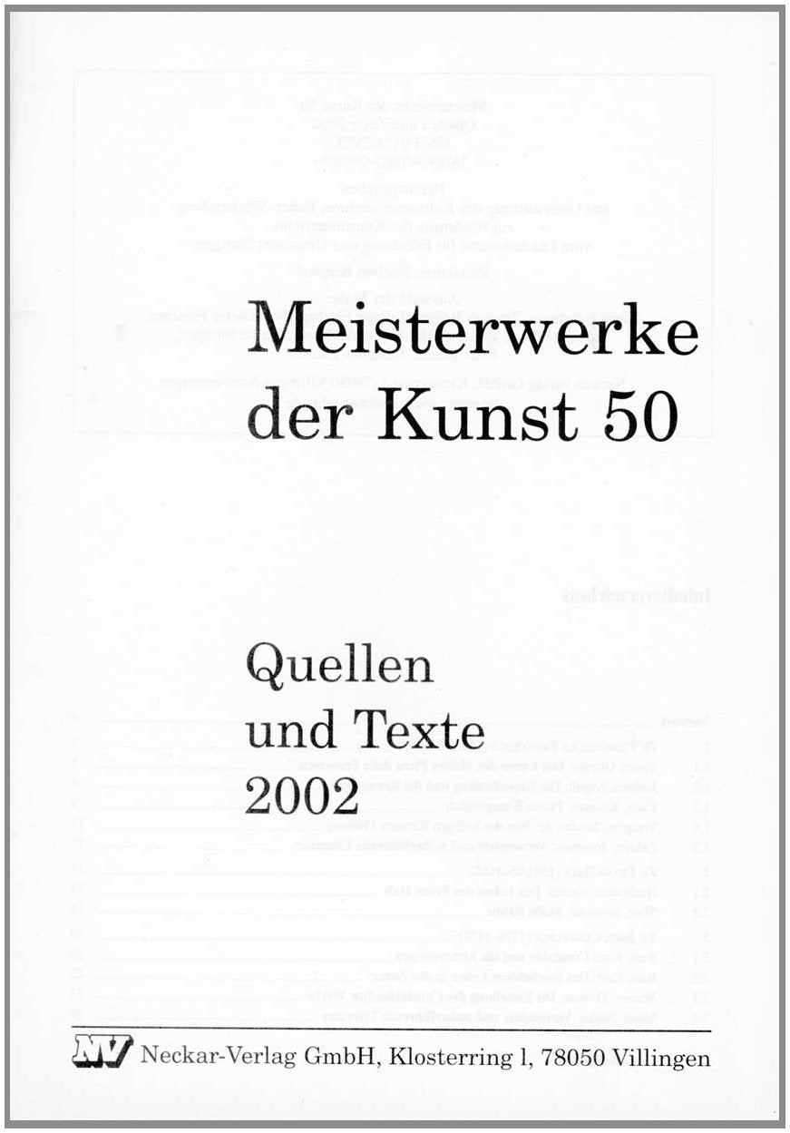 Meisterwerke der Kunst / Quellen und Texte 2002 Film, Art & Culture