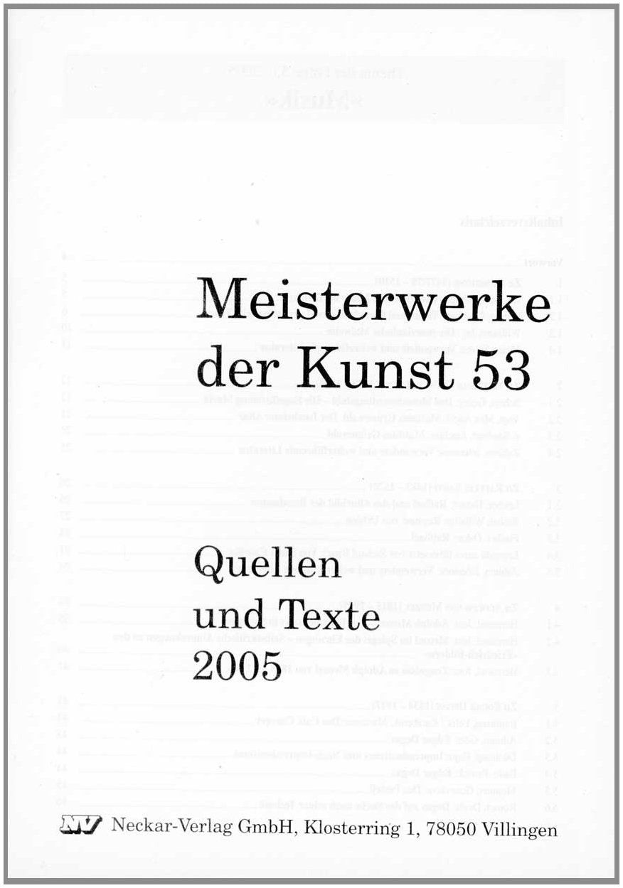 Meisterwerke der Kunst / Quellen und Texte 2005 Film, Art & Culture