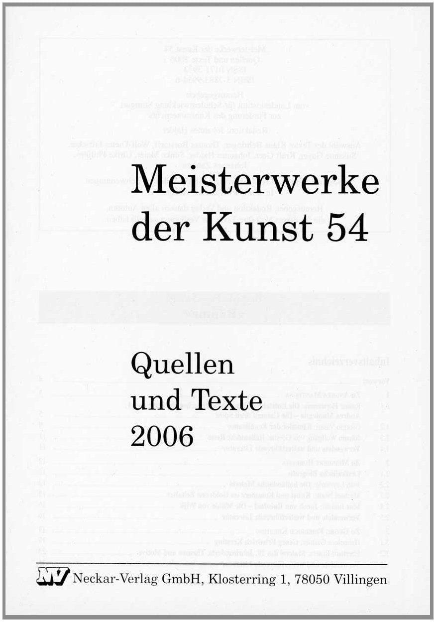 Meisterwerke der Kunst / Quellen und Texte 2006 Film, Art & Culture