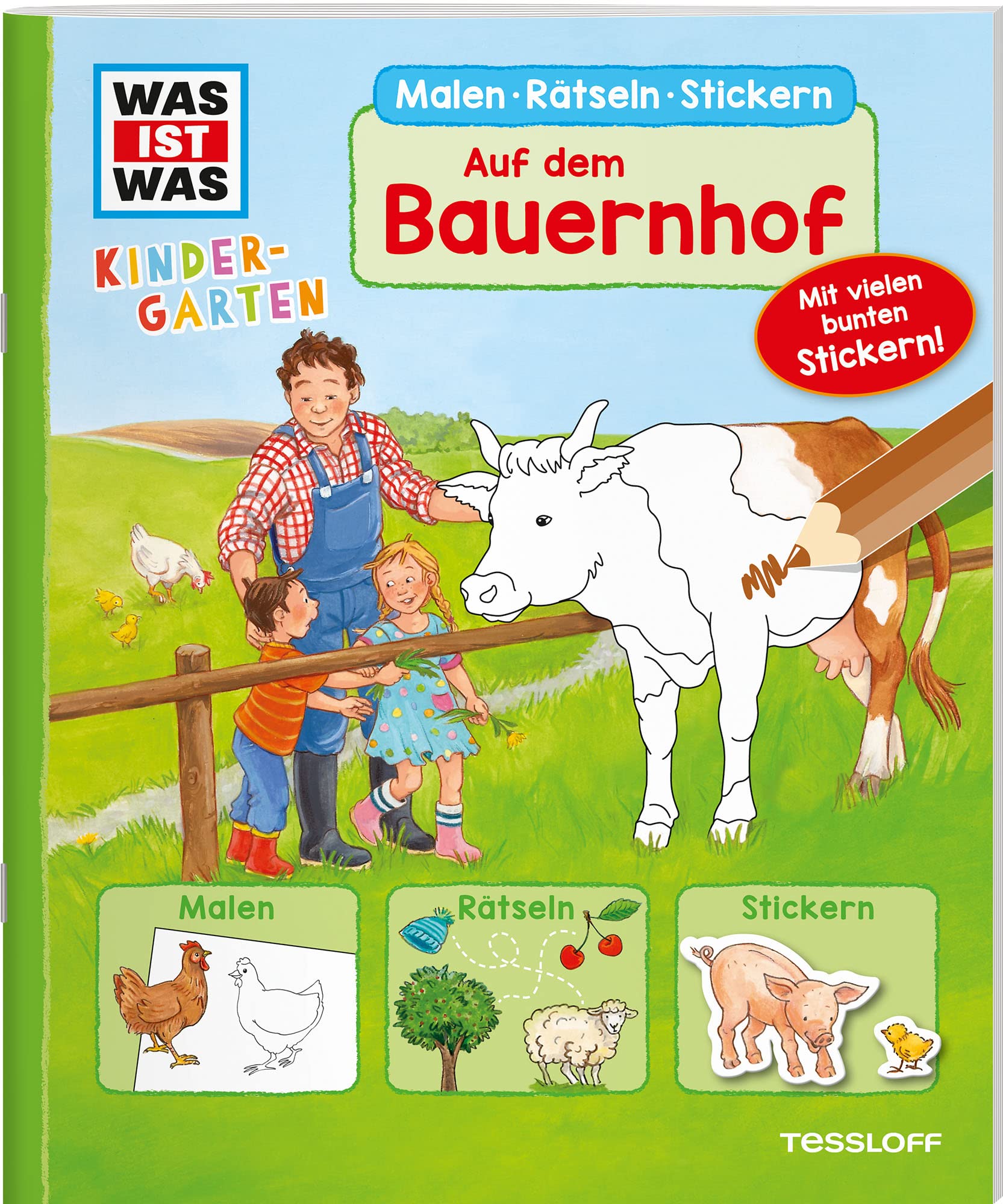 WAS IST WAS Kindergarten Malen Rätseln Stickern Auf dem Bauernhof Tiptoi & Games