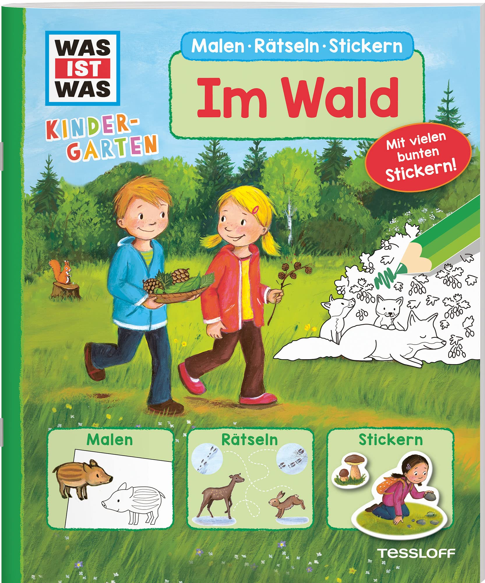 WAS IST WAS Kindergarten Malen Rätseln Stickern Im Wald Tiptoi & Games