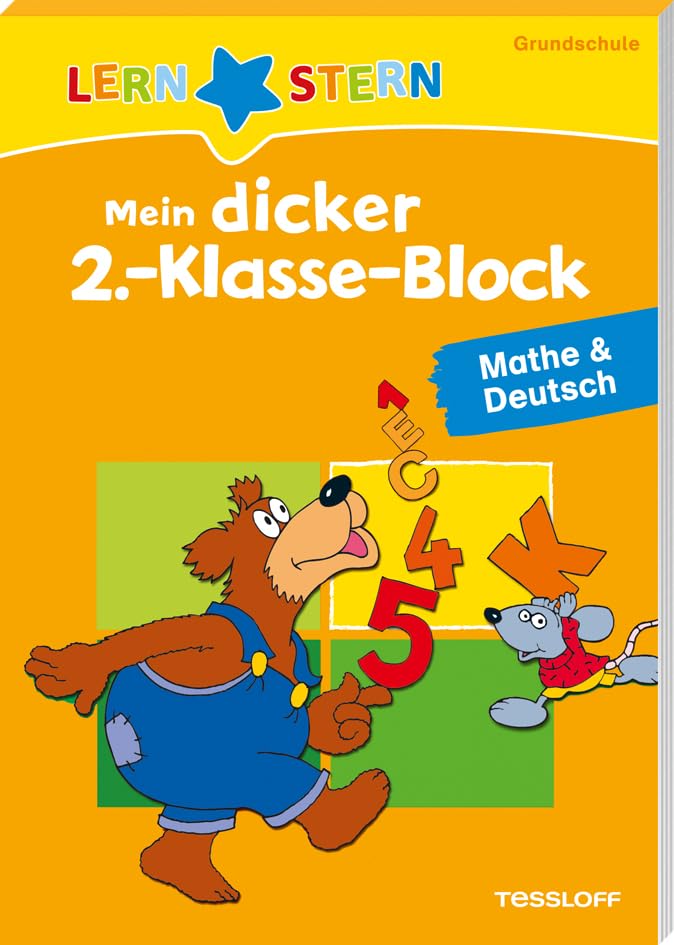 LERNSTERN Mein dicker 2.-Klasse-Block Mathe & Deutsch: Viele bunte Übungen mit Lösungsteil Study Guides