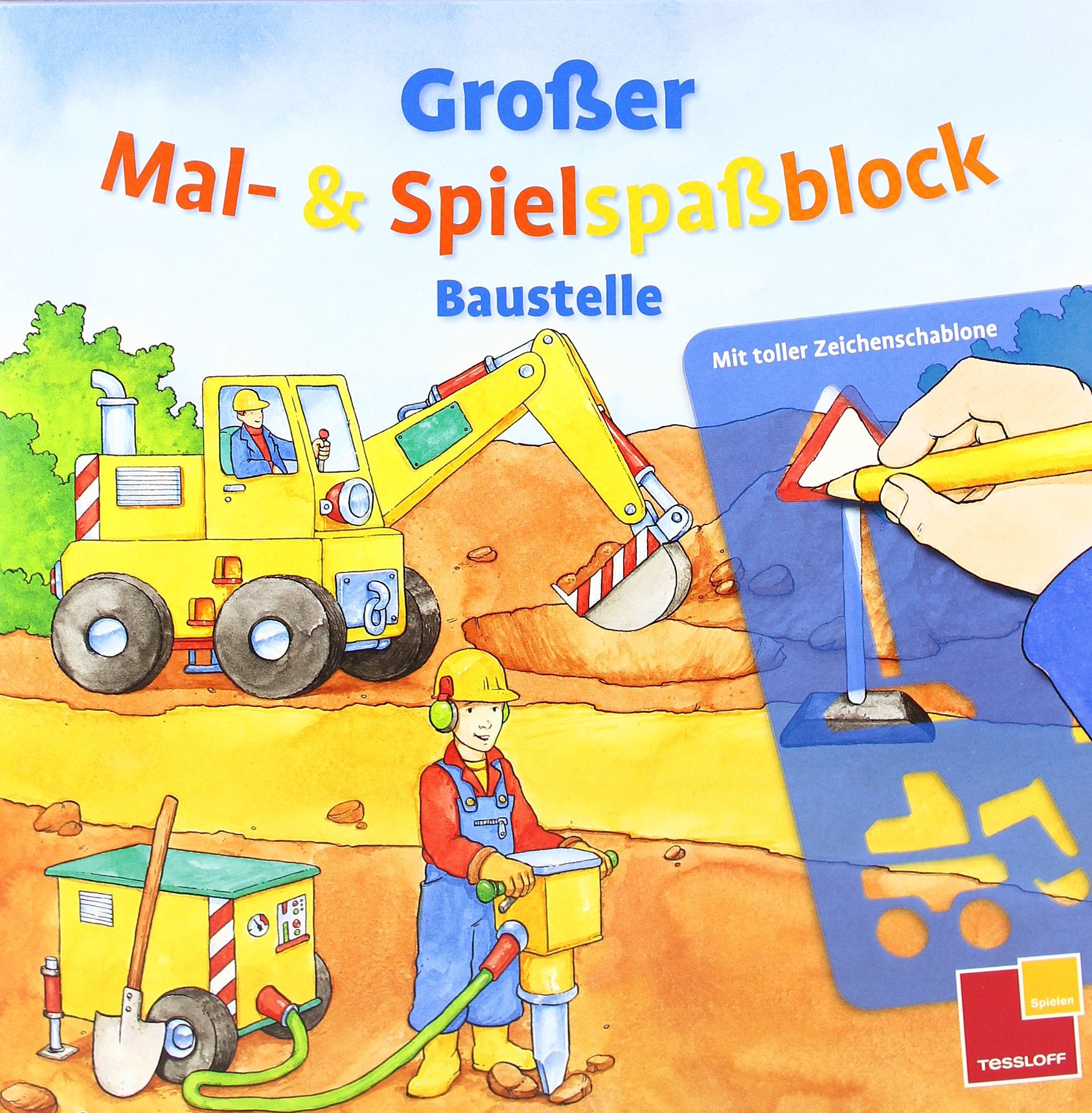 Großer Mal- und Spielspaßblock. Baustelle Tiptoi & Games