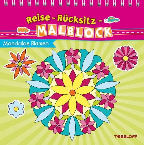 Reise-Rücksitz-Malblock. Mandalas Blumen book