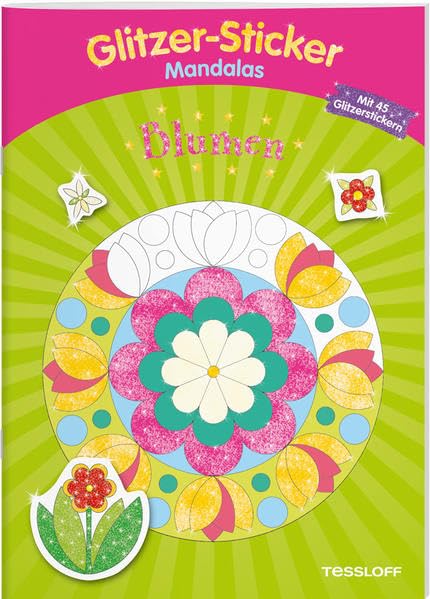 Glitzer-Sticker-Mandalas Blumen. Malbuch ab 5 Jahren Tiptoi & Games