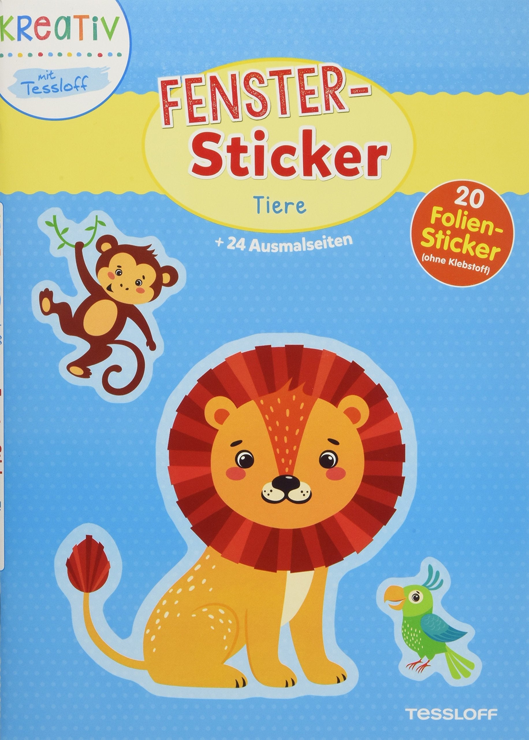 Fenster-Sticker Tiere: 24 Ausmalseiten, 20 Folien-Sticker Other products