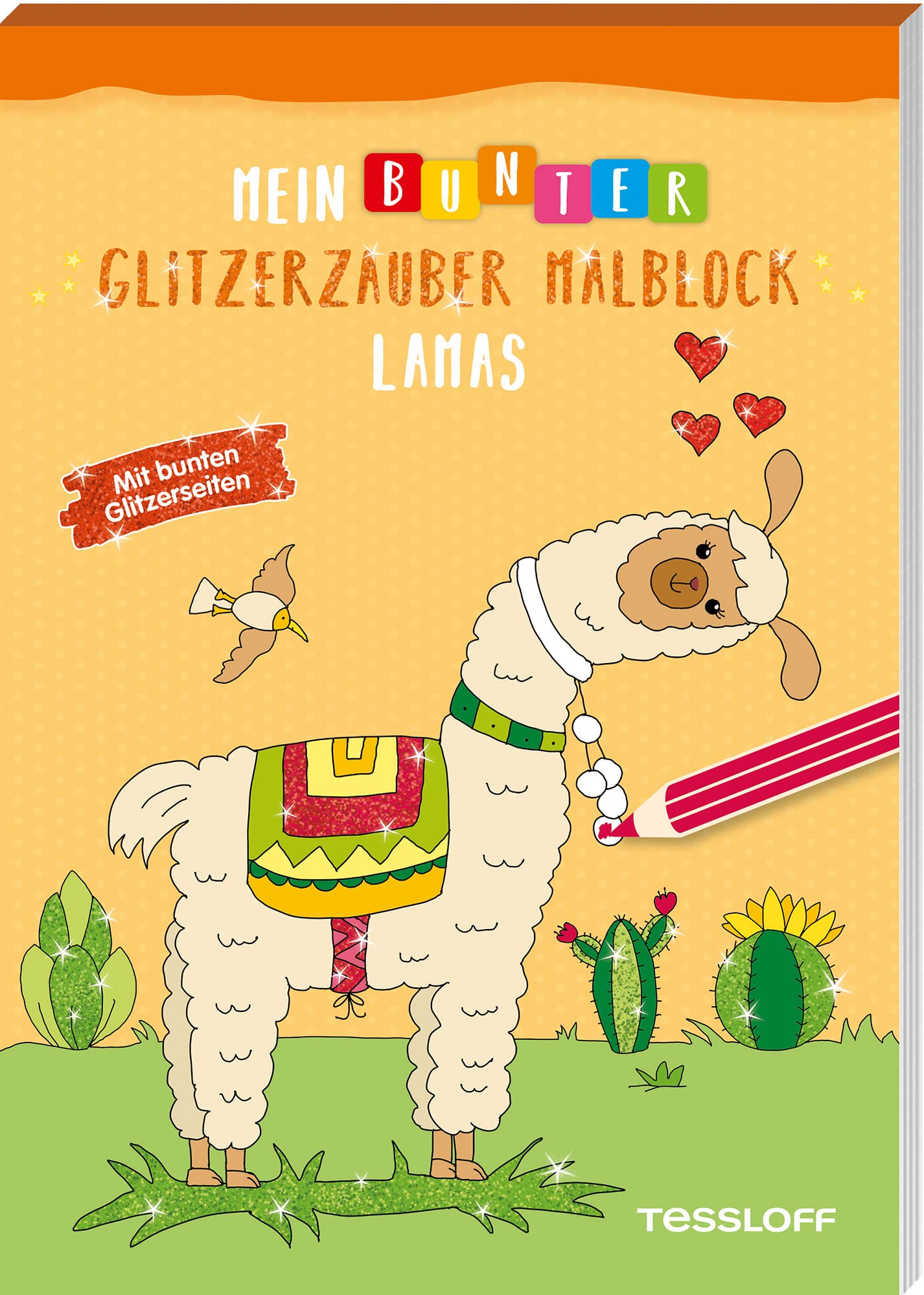 Mein bunter Glitzerzauber-Malblock. Lamas. Mit bunten Glitzerseiten (Malbücher und -blöcke) Tiptoi & Games