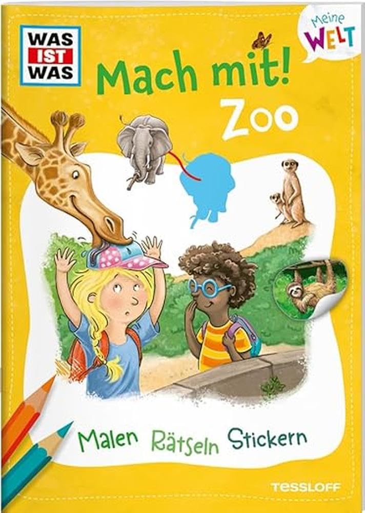 WAS IST WAS Meine Welt Mach mit! Zoo | Malen, Rätseln, Stickern | Mit bunten Stickern und Fingerpuppen aus Pappe | Für Kinder ab 3 Jahren Non-fiction