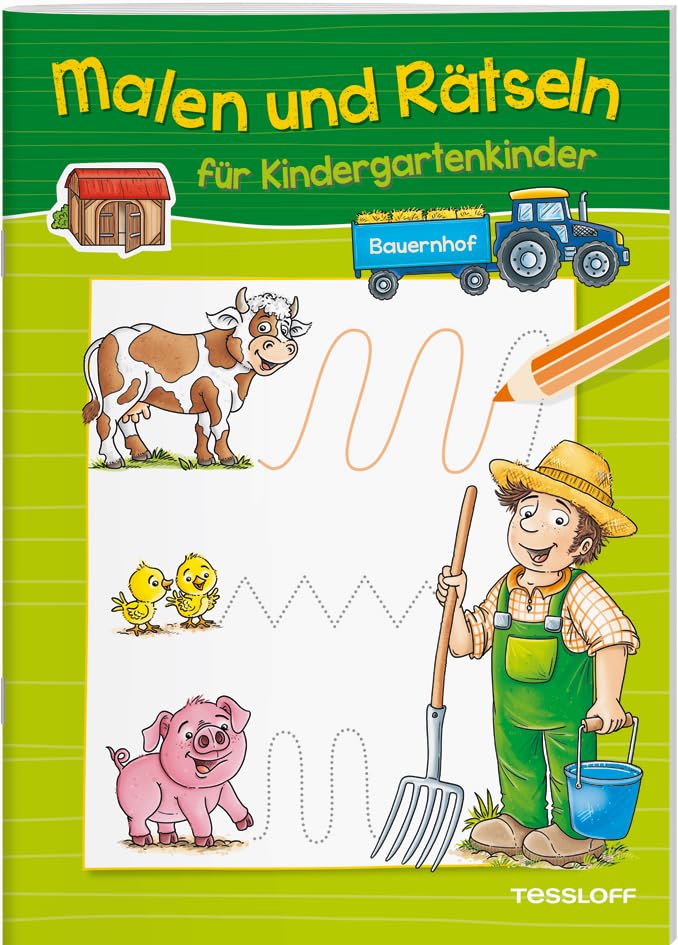 Malen und Rätseln für Kindergartenkinder. Bauernhof: Suchen, Zählen, Zuordnen, Verbinden ab 3 Jahren book