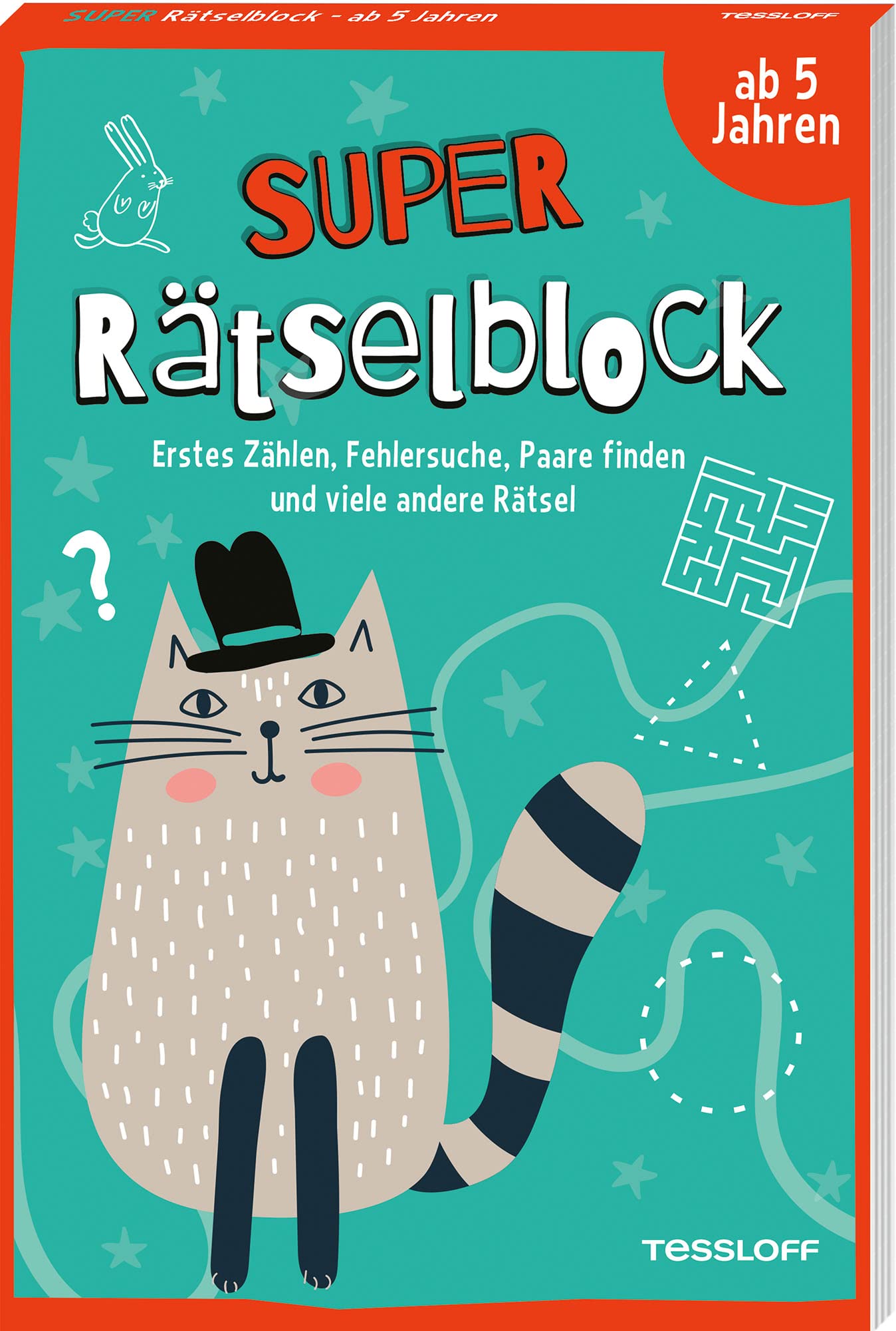 Super Rätselblock ab 5 Jahren. Erstes Zählen, Fehlersuche, Paare finden und viele andere Rätsel: 128 Seiten Rätselspaß - 25 unterschiedliche Rätselarten (Rätsel, Spaß, Spiele) Leisure & Fun