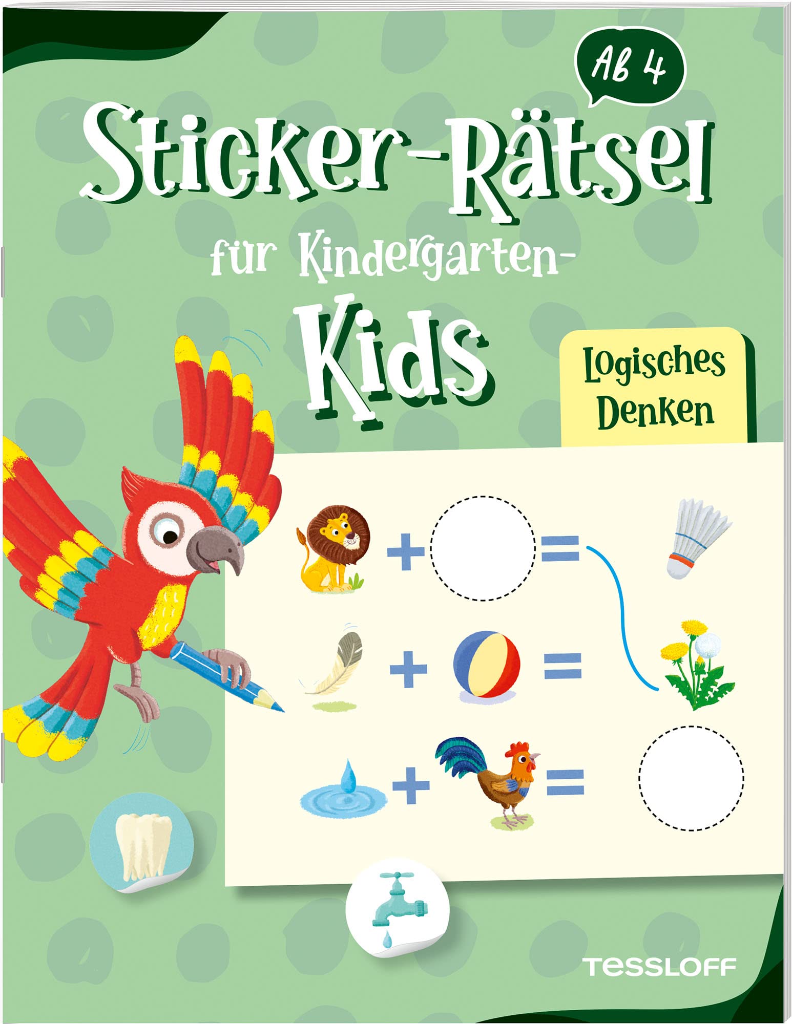 Sticker-Rätsel für Kindergarten-Kids. Logisches Denken / Unterschiede finden, Gegensätze erkennen, Sudokus, Suchbilder u.v.m / Rätselheft ab 4 Jahren: ... Kinder ab 4 Jahren (Spielen & Beschäftigen) Non-fiction