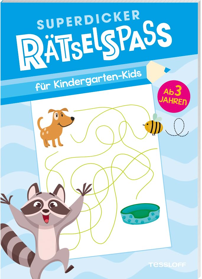 Superdicker Rätselspaß für Kindergarten-Kids / Viele Rätselarten und Malbilder / 96 Seiten Mal- und Rätselspaß für Kinder ab 3 Jahren: Suchen, Zählen, ... Verbinden ab 3 Jahren (Rätsel, Spaß, Spiele) Non-fiction