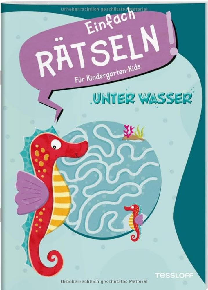 Einfach rätseln! Für Kindergarten-Kids. Unter Wasser / Rätselspaß mit bunten Meeresbewohnern / Sudokus, Labyrinthe, Paare suchen uvm. / Für Kinder ab ... Kindergartenkinder (Mal- und Rätselbücher) Leisure & Fun