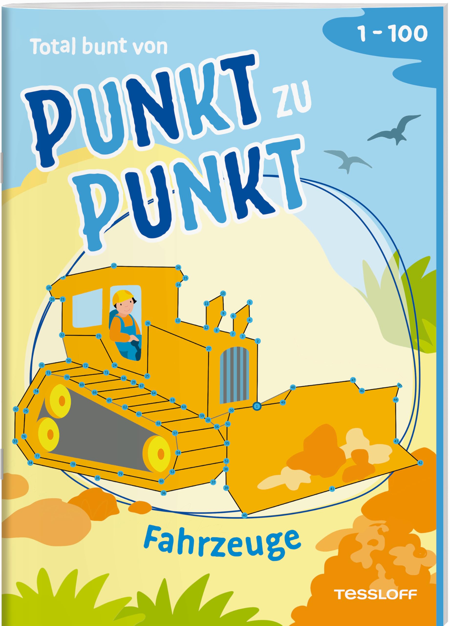 Total bunt von Punkt zu Punkt. Fahrzeuge. Von 1 bis 100 Non-fiction