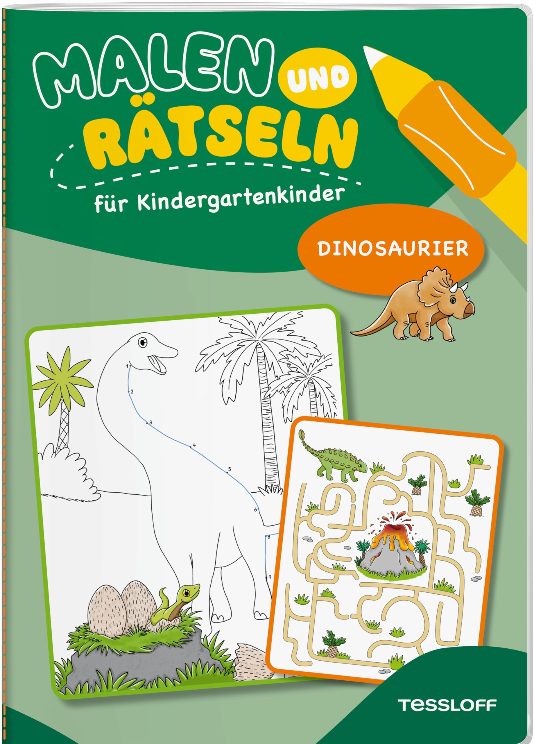 Malen und Rätseln für Kindergartenkinder. Dinosaurier Non-fiction