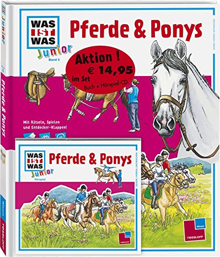 WAS IST WAS Junior Set: Pferde und Ponys Buch & Hörspiel-CD: Mit Rätseln, Spielen und Entdecker-Klappen!. Sehen Hören Mitmachen Non-fiction