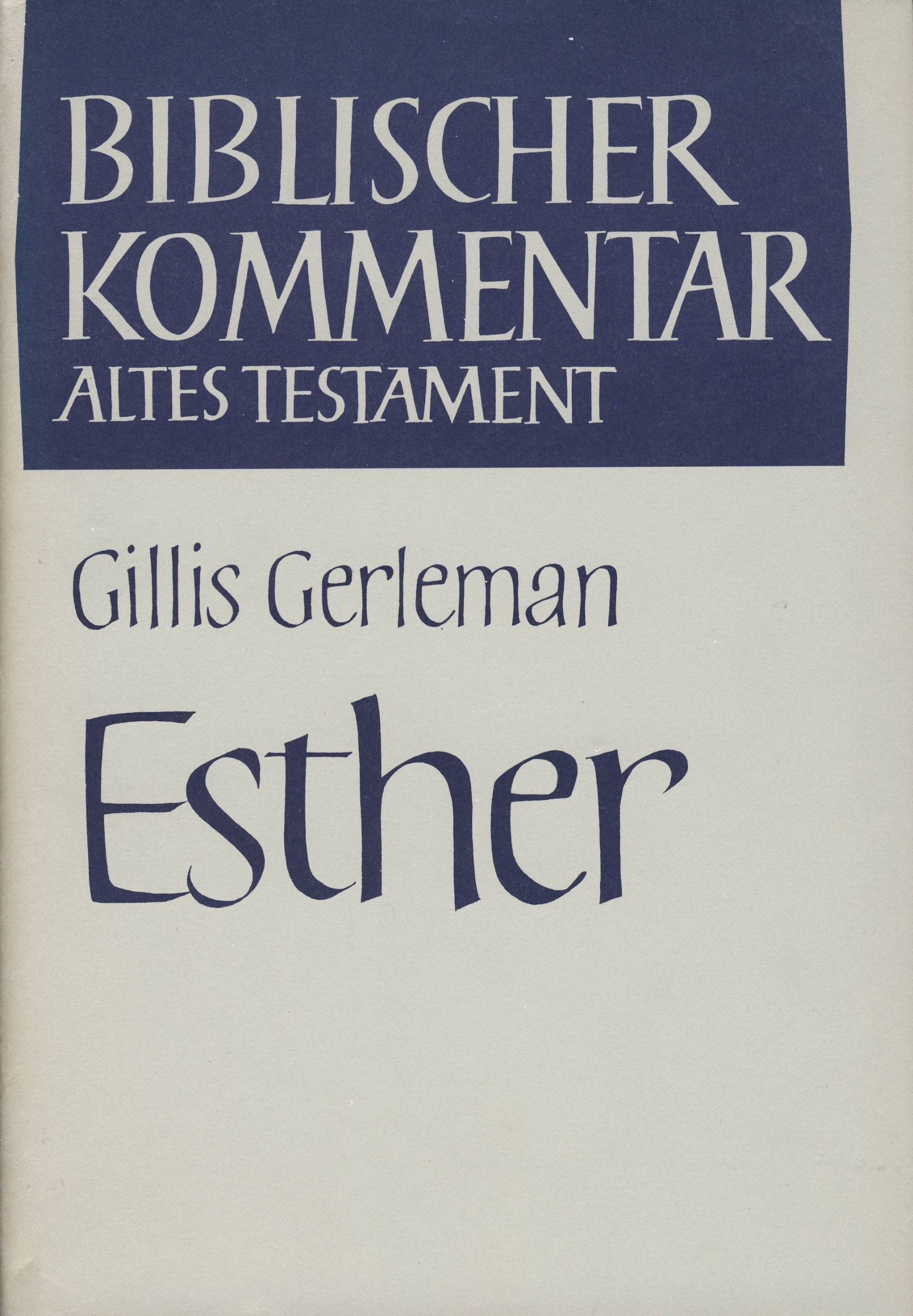 Biblischer Kommentar Altes Testament, Bd.21, Esther Religion & Esotericism