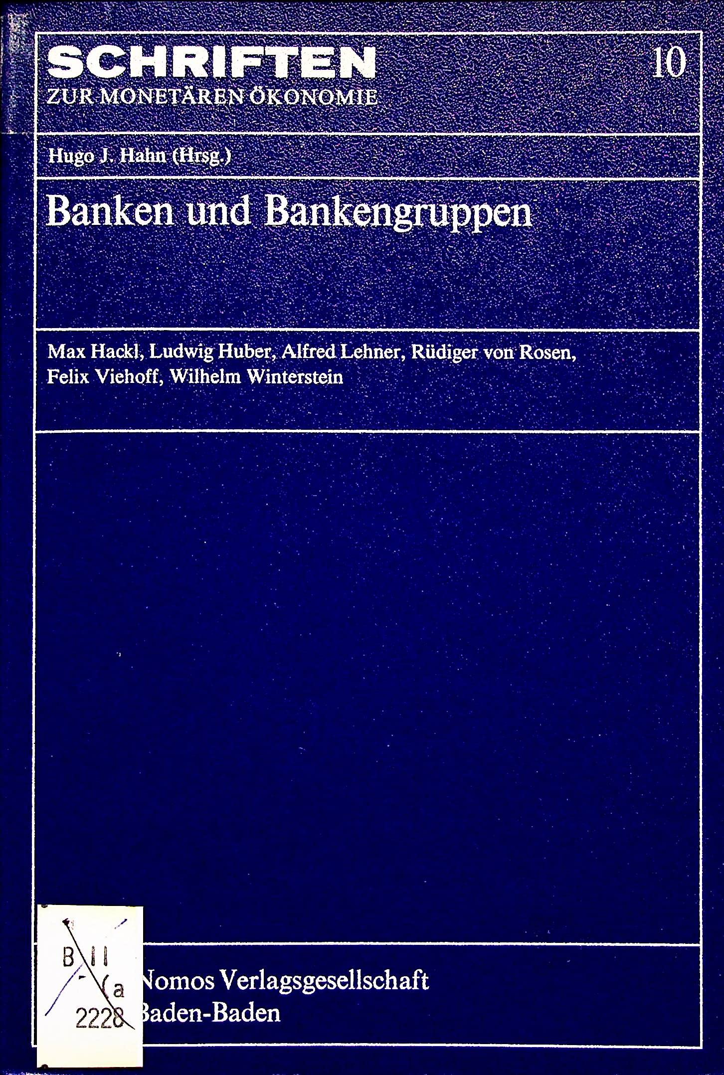 Banken Und Bankengruppen: Wurzburger Universitatsreden 1977-1979 book