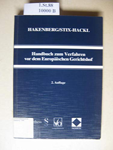 Handbuch zum Verfahren vor dem Europäischen Gerichtshof (Europarecht und Europäische Integration) Books