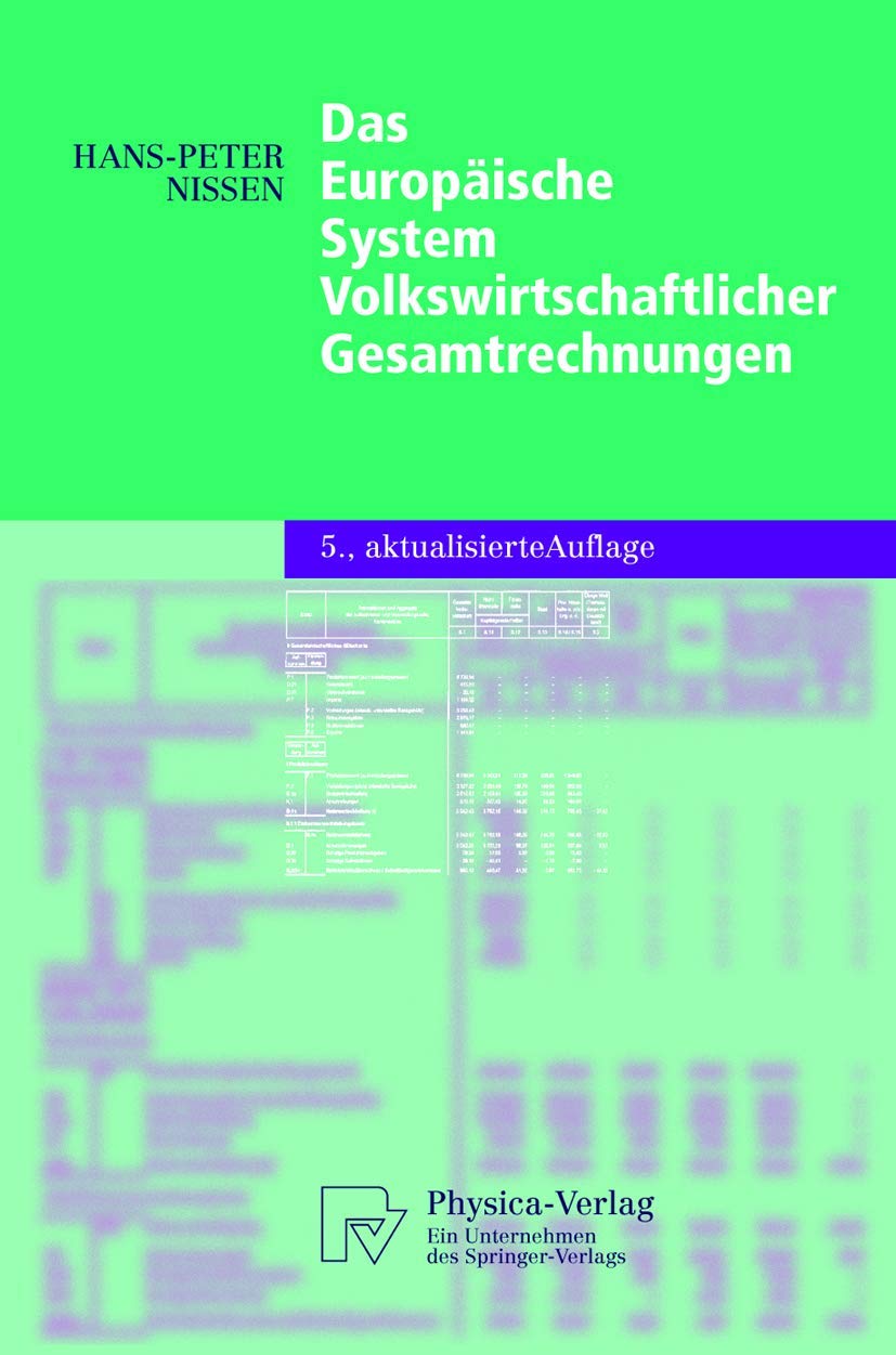 Das Europäische System Volkswirtschaftlicher Gesamtrechnungen (Physica-Lehrbuch) Law