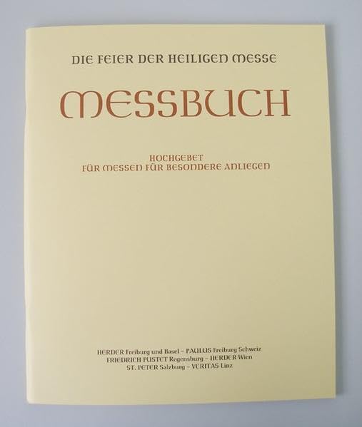 Messbuch - Altarausgabe / Hochgebet für Messen für besondere Anliegen (Offizielle Liturgie) Film, Art & Culture
