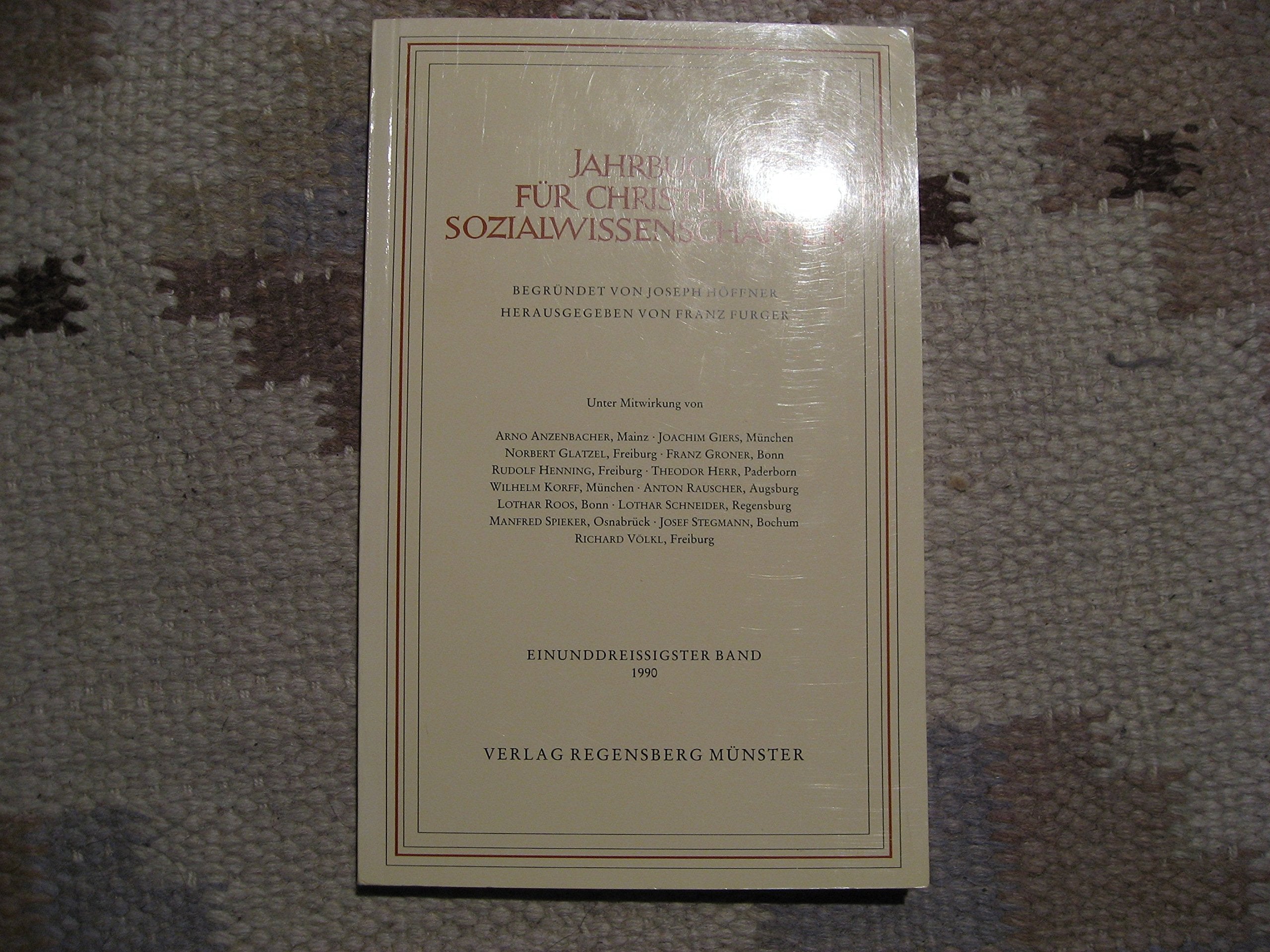 Jahrbuch für christliche Sozialwissenschaften 31. Band Books