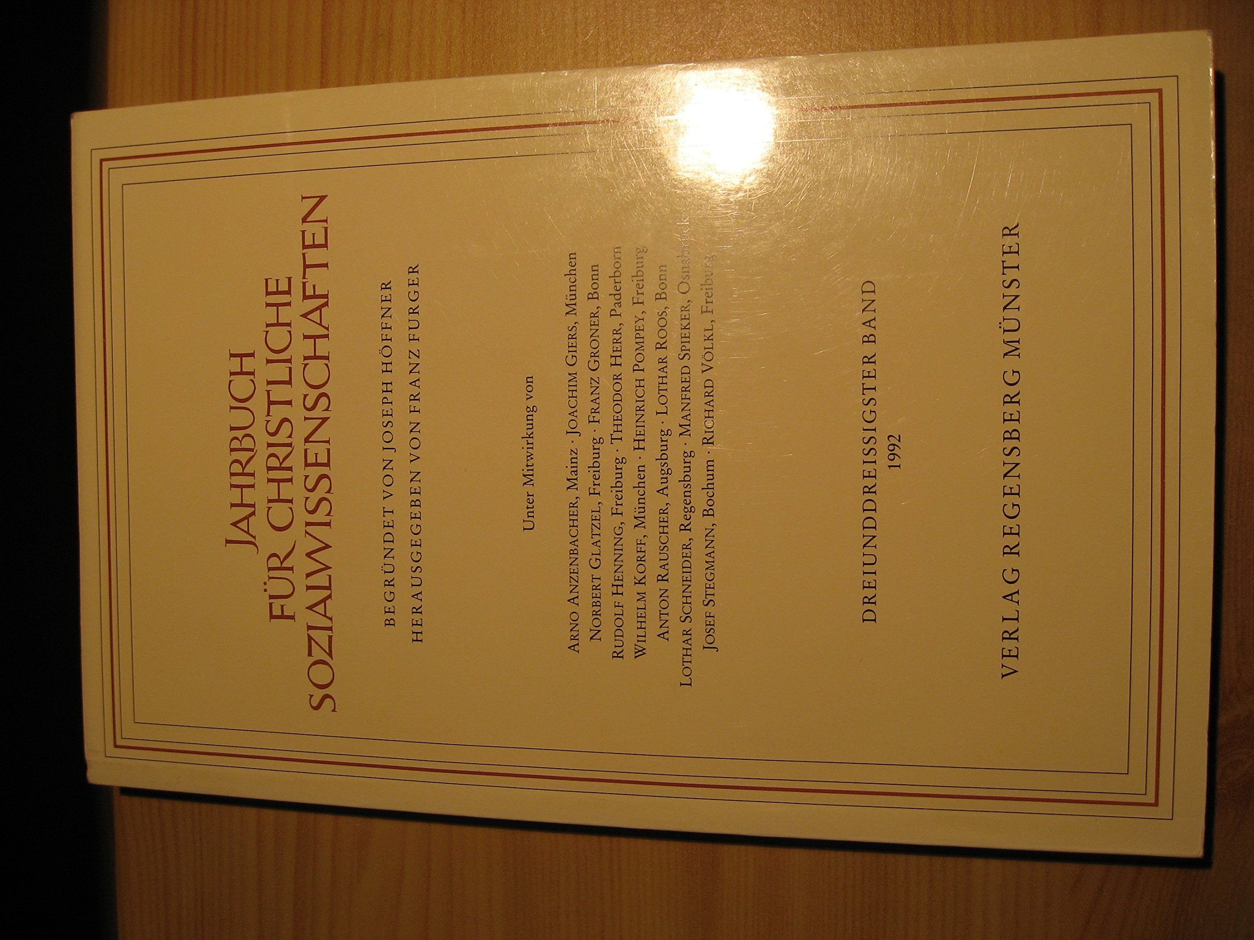 Jahrbuch für christliche Sozialwissenschaften 33. Band book